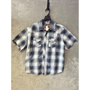 Red‎ Dirt Rafter C  Mens XXL Plaid Western Short Sleeve Snap Shirt New With Tags